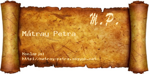 Mátray Petra névjegykártya